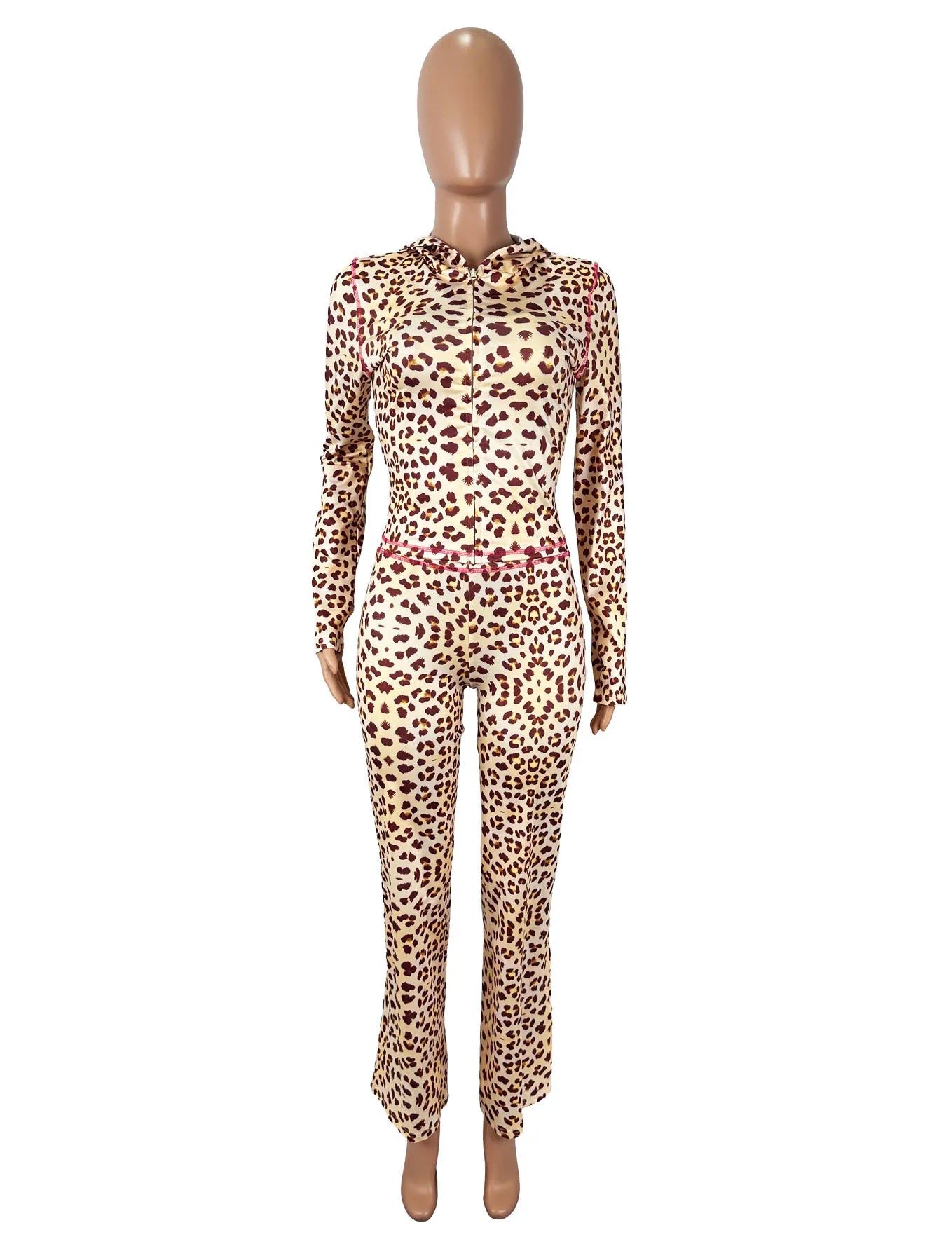 Leopard Print 2 Piece Women Set