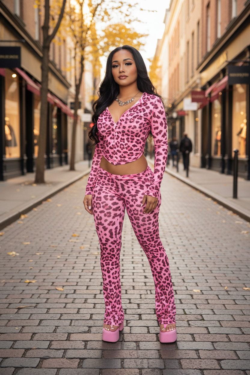 Leopard Print 2 Piece Set – Lifestyle Fashion Photo